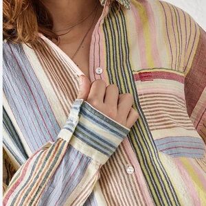 Striped Multicolor Button-Up Shirt